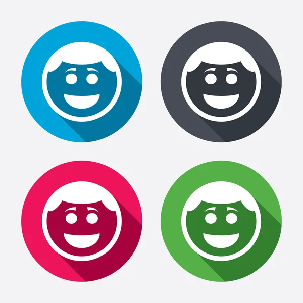 Sonrisa cara signos iconos — Vector de stock