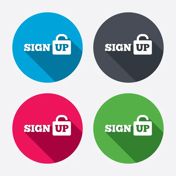 Sign up sign icons — Stock Vector