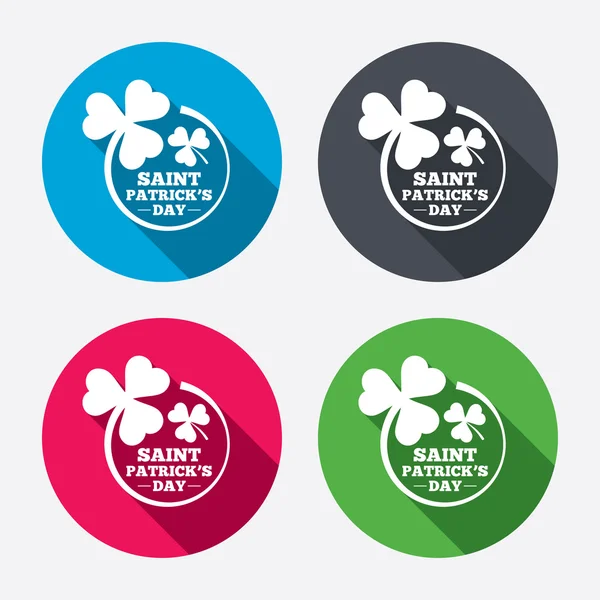 Clovers in circle icons — Stock Vector