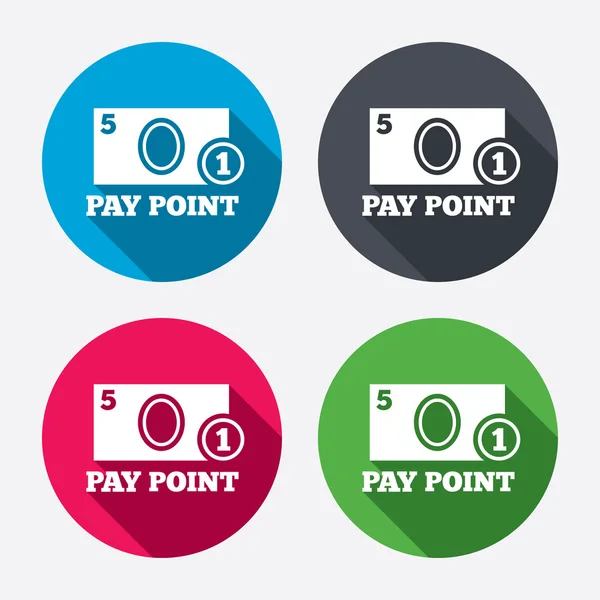 Cash and coin sign icons — Stock Vector