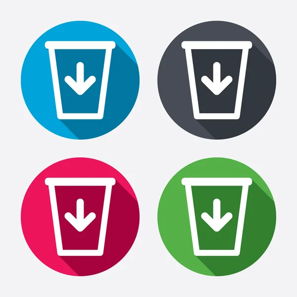Enviar a los iconos de la basura — Vector de stock