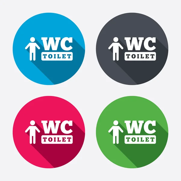 WC hombres inodoro signo iconos — Vector de stock