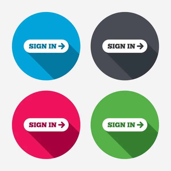 Sign in with arrow icons — Stock Vector