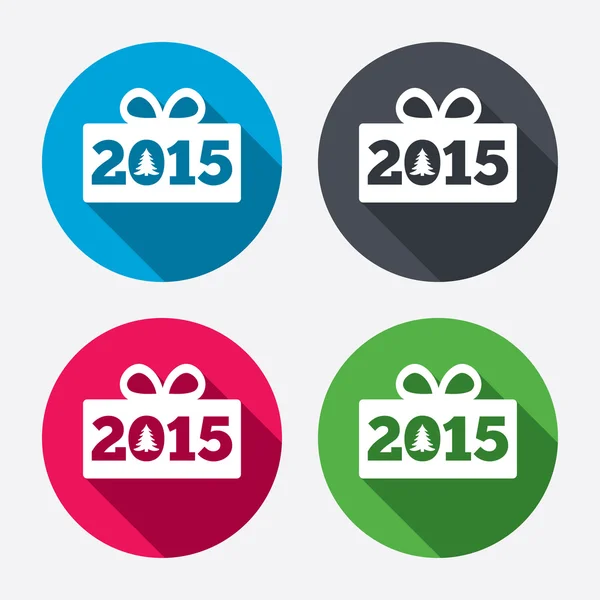 Happy new year 2015 sign icons — Stock Vector