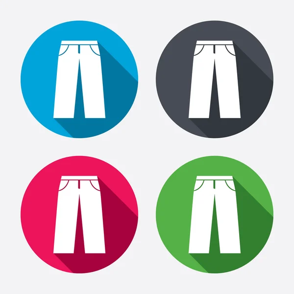 Pantalones vaqueros o pantalones de hombre firman iconos — Vector de stock