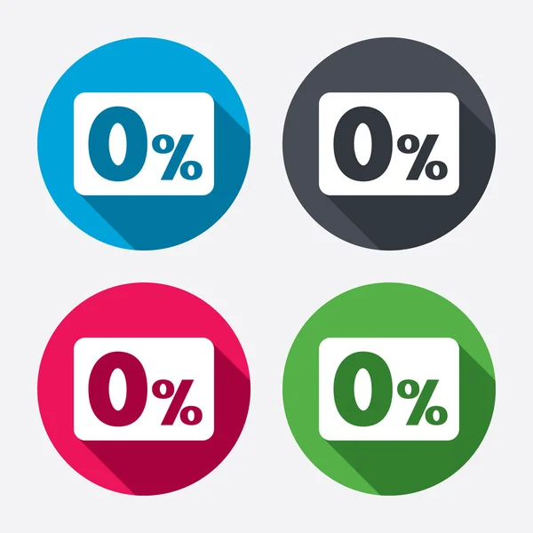 Zero per cento segno icone — Vettoriale Stock