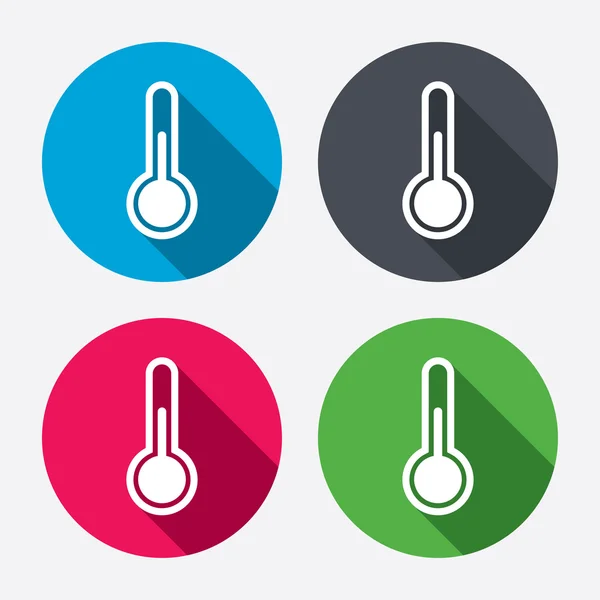 Thermometer ondertekent pictogrammen — Stockvector