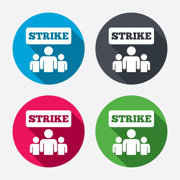 Strike signs icons. Group of people symbols — Stock Vector