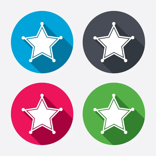 Hvězda šerif podepisuje ikony — Stockový vektor