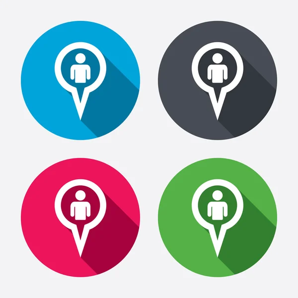 Mappa puntatore segno utente icone — Vettoriale Stock