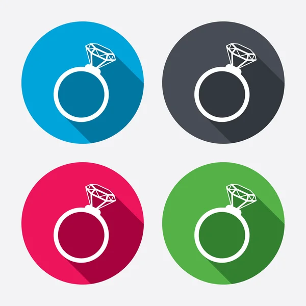 Iconos de signo de anillo — Vector de stock