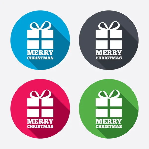 Merry christmas gift teken pictogrammen — Stockvector