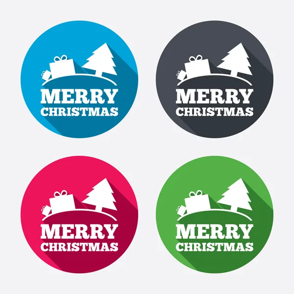 Merry christmas gift teken pictogrammen — Stockvector