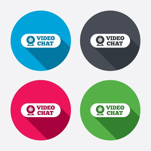 Video chat iconos de signos — Vector de stock