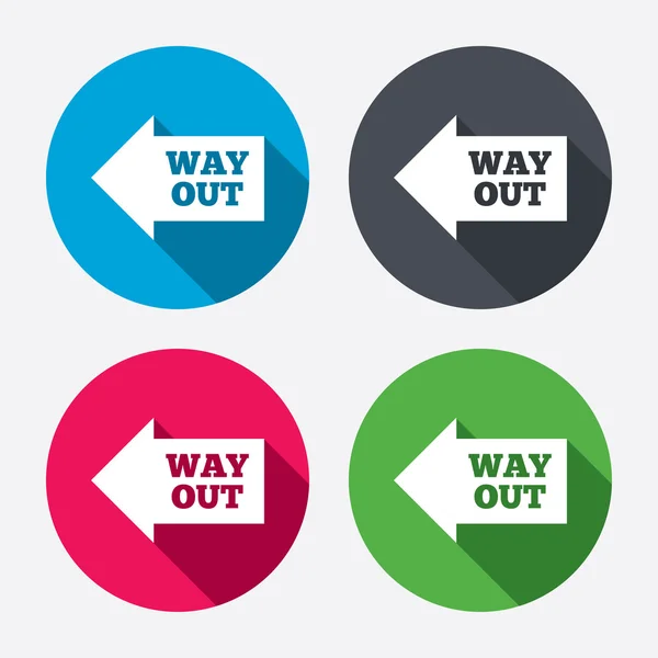 Way out left sign icons — Stock Vector