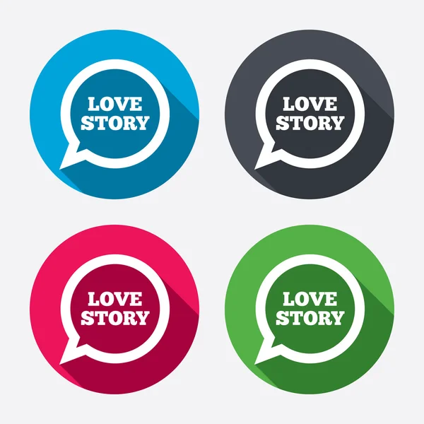 Love story speech bubble icons — Stock Vector