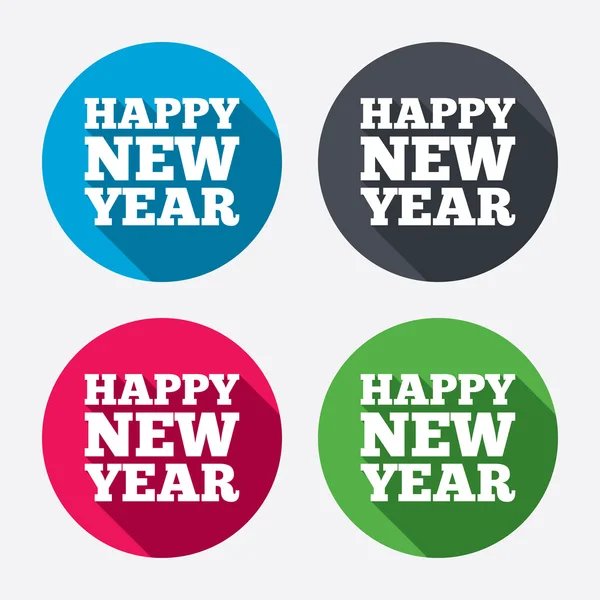 Felice anno nuovo segno icone — Vettoriale Stock