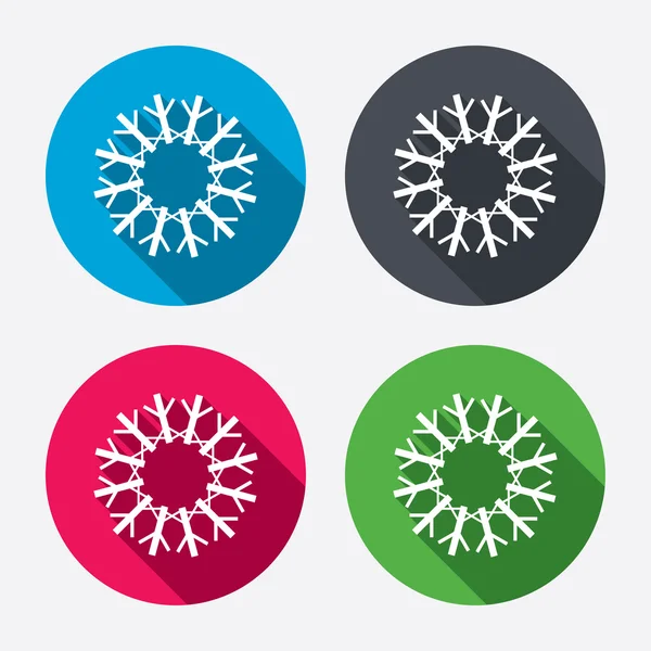 Copo de nieve signos artísticos iconos — Vector de stock