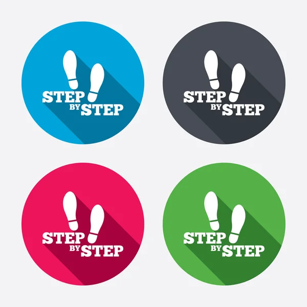 Step by step signs icons — Stock Vector