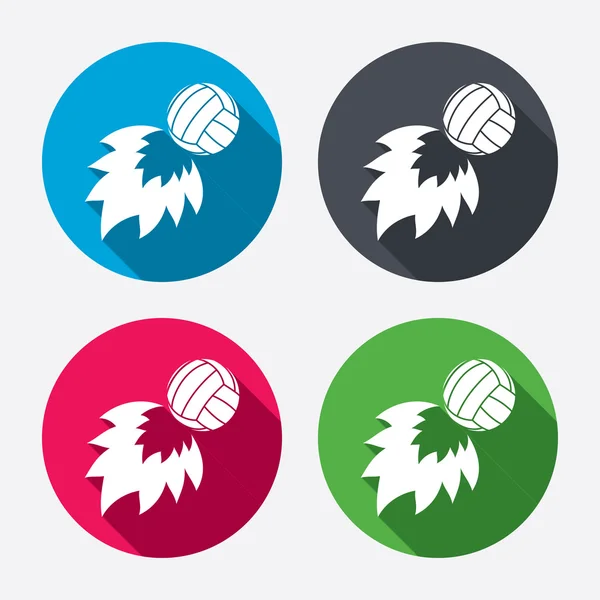 Volleyball fireball icons — Stock Vector