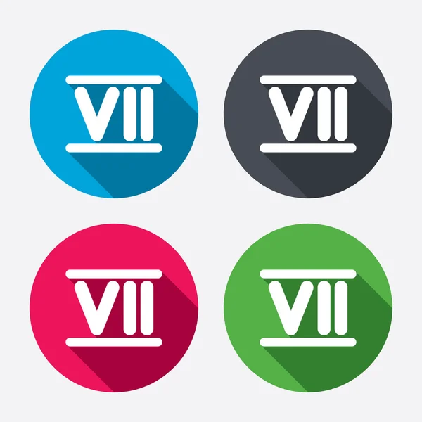 Roman numeral seven icons — Stock Vector