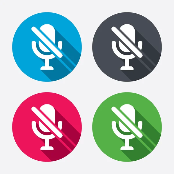 No Microphone sign icons — Stock Vector