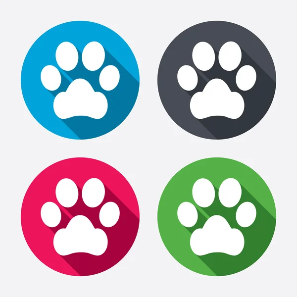Dog paw sign icons — Stock Vector