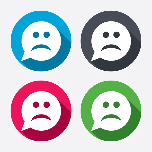 Triste visage signes icônes — Image vectorielle