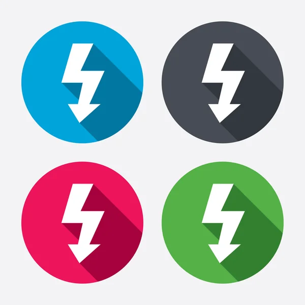 Iconos de signo de flash foto — Vector de stock