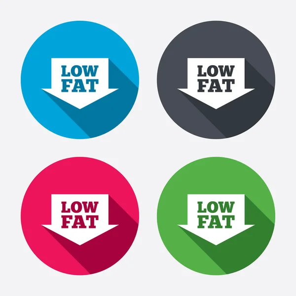 Ícones de sinal de baixa gordura —  Vetores de Stock