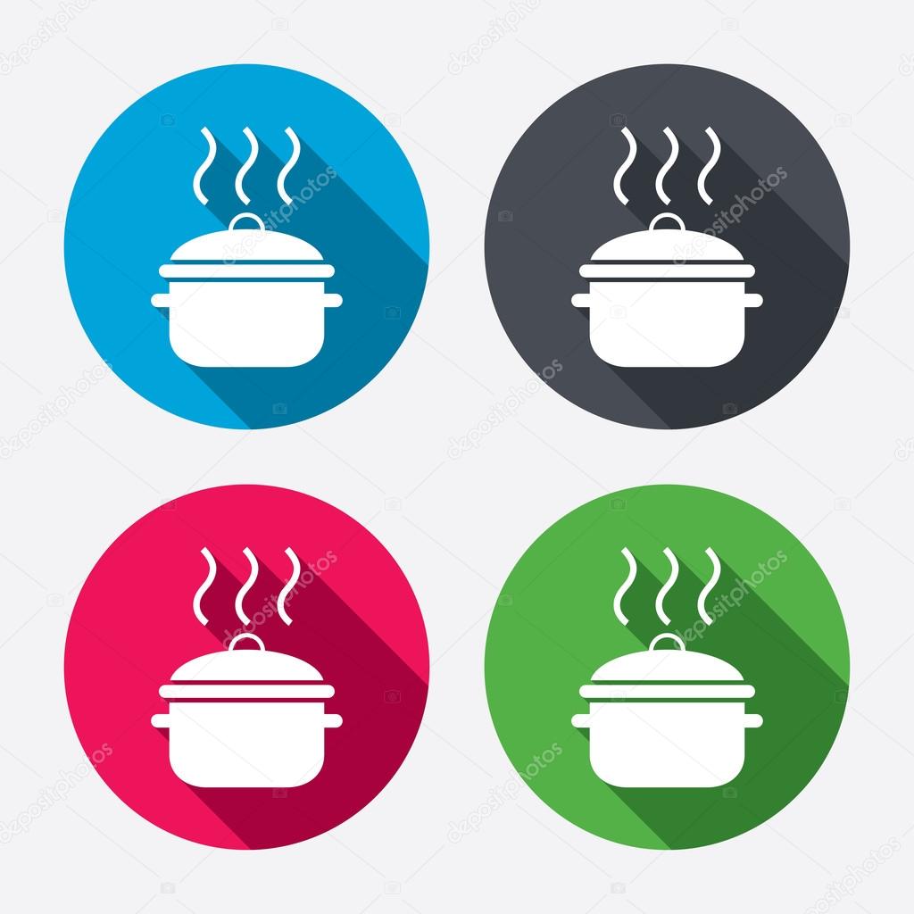 Cooking pan sign icons