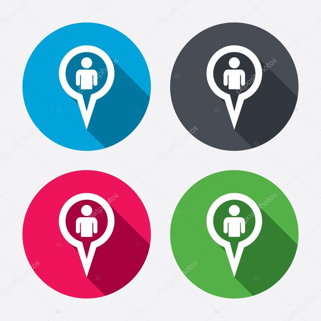 Map pointer user sign icons
