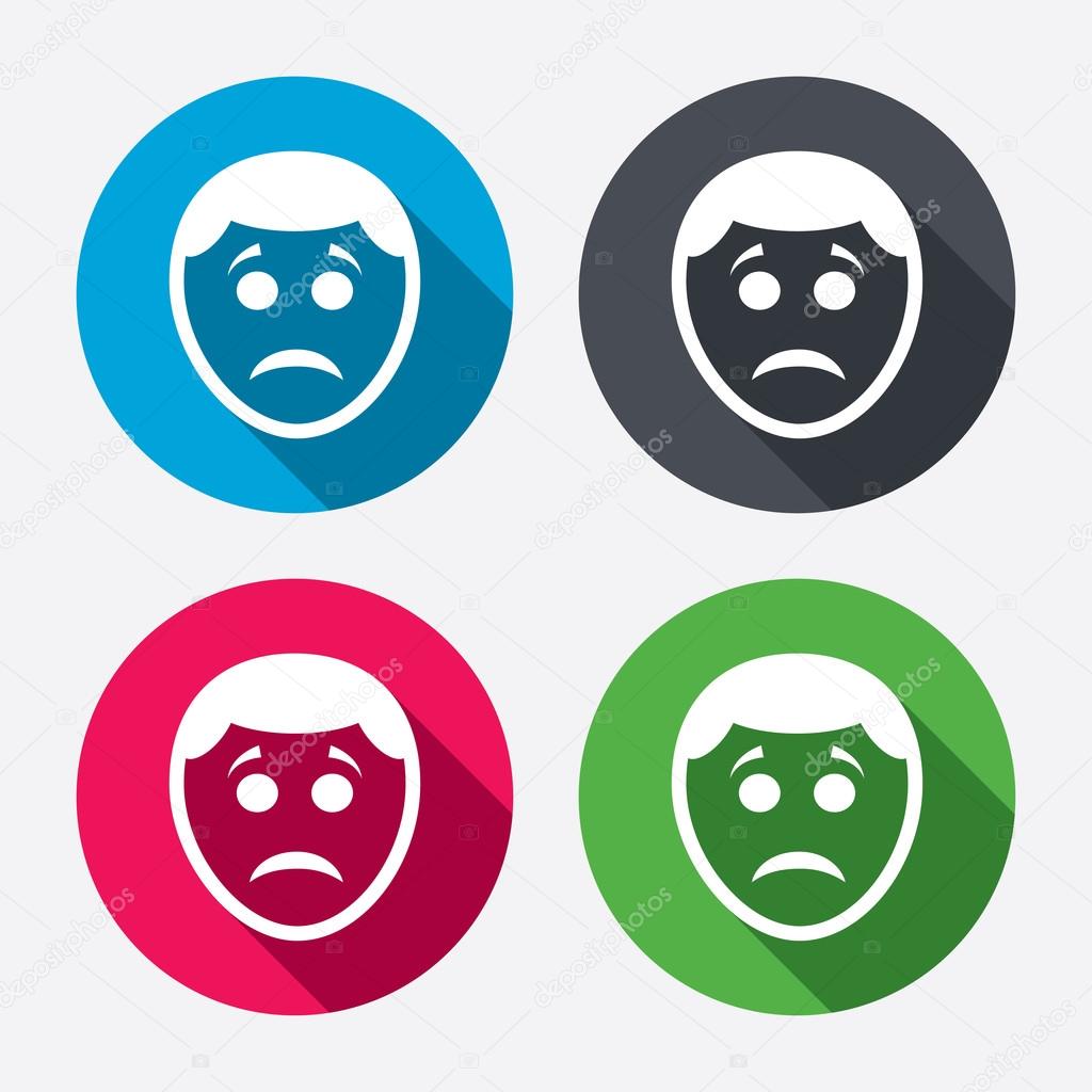 Sad face signs icons Stock Vector by ©Blankstock 60073693