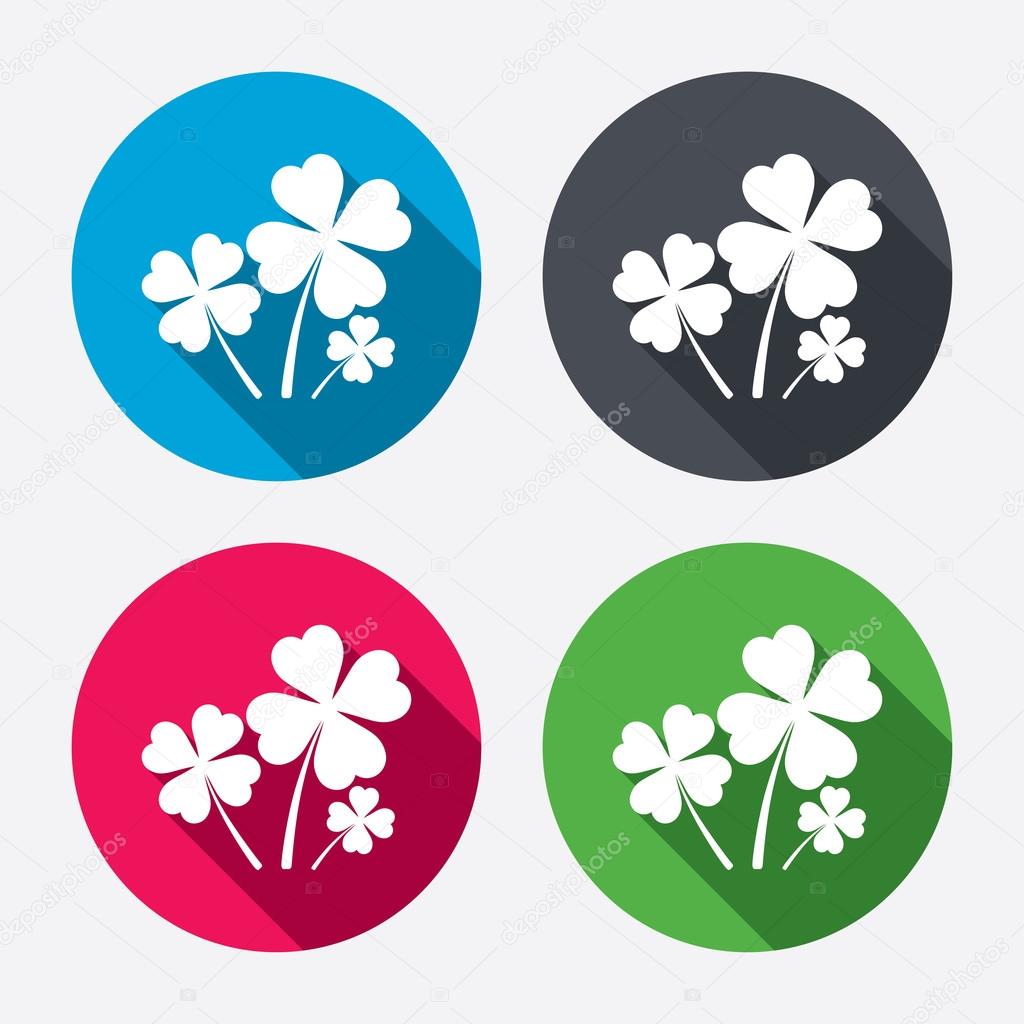 Clovers with four leaves signs