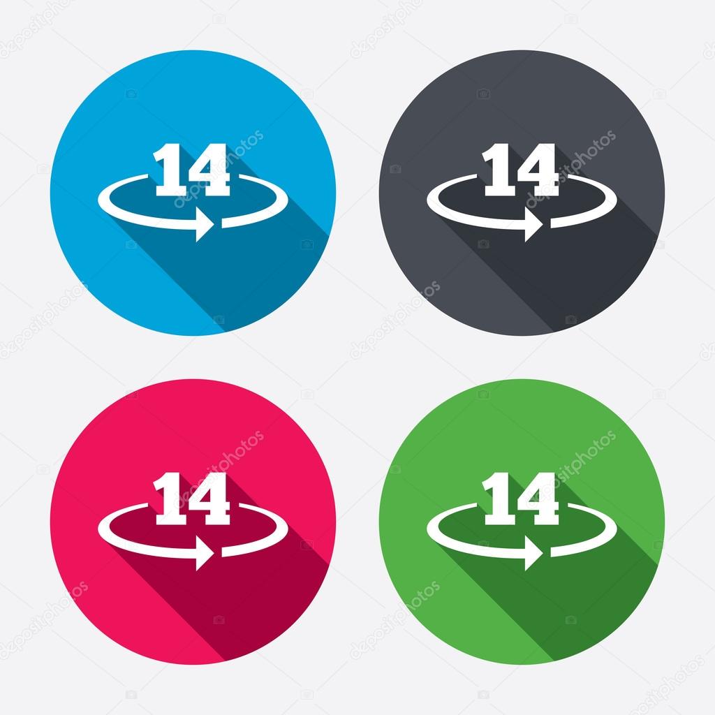 14 days sign icons