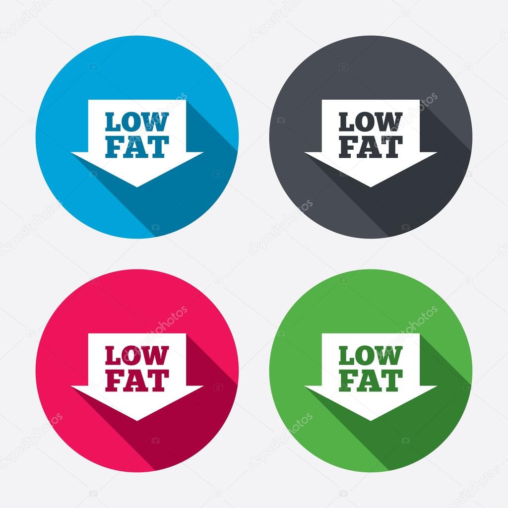 Low fat sign icons