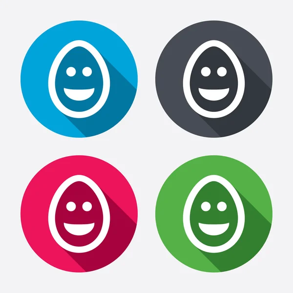 Sorria ícones de sinal de rosto de ovo —  Vetores de Stock