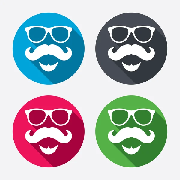Γυαλιά και το μουστάκι σημάδια — Διανυσματικό Αρχείο