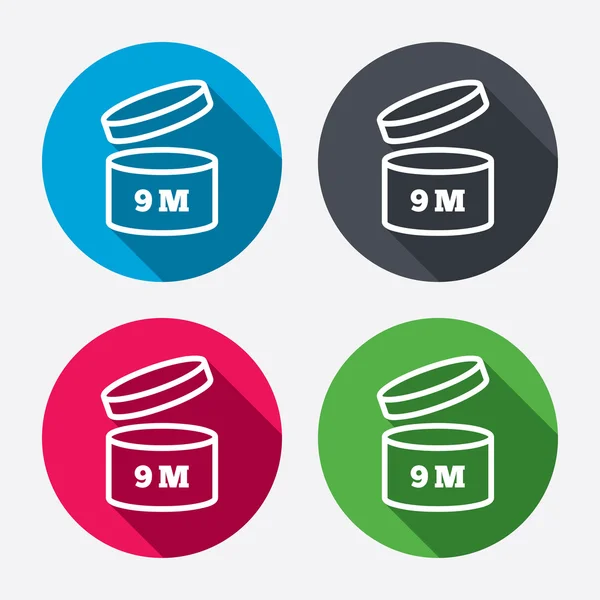 Nach Öffnung Nutzung 9 Monate Symbol. — Stockvektor