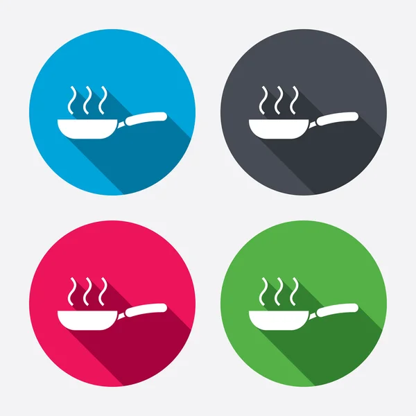 Frying pan sign icons — Stock Vector