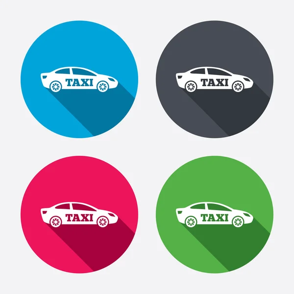 Taxi coche iconos signo — Archivo Imágenes Vectoriales