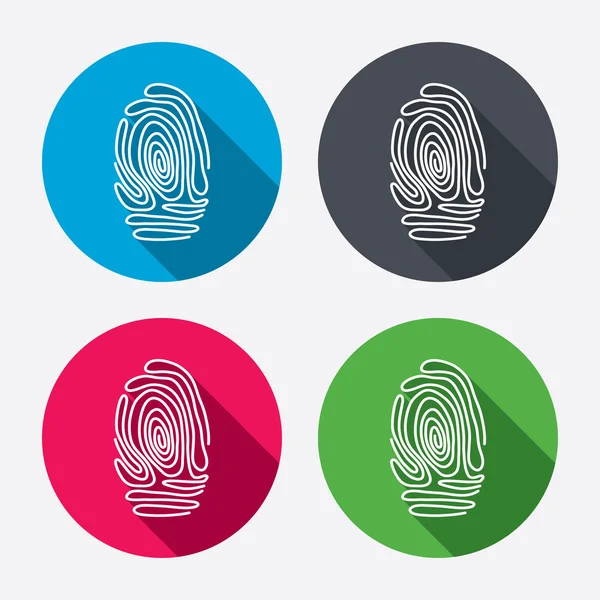 Fingerprint tecken ikoner — Stock vektor
