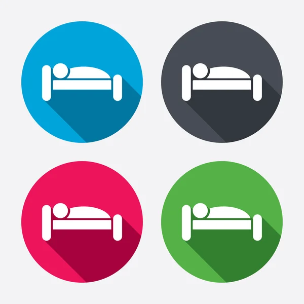 Human in bed icons — Stock Vector