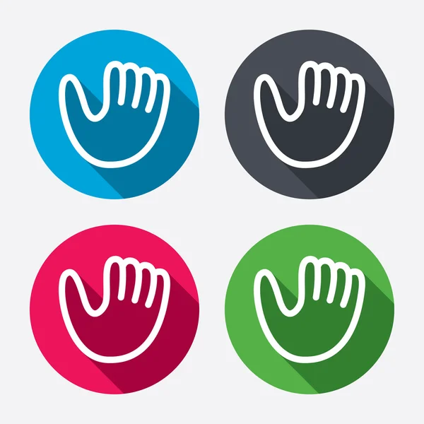 Icônes de signe de gant de baseball — Image vectorielle