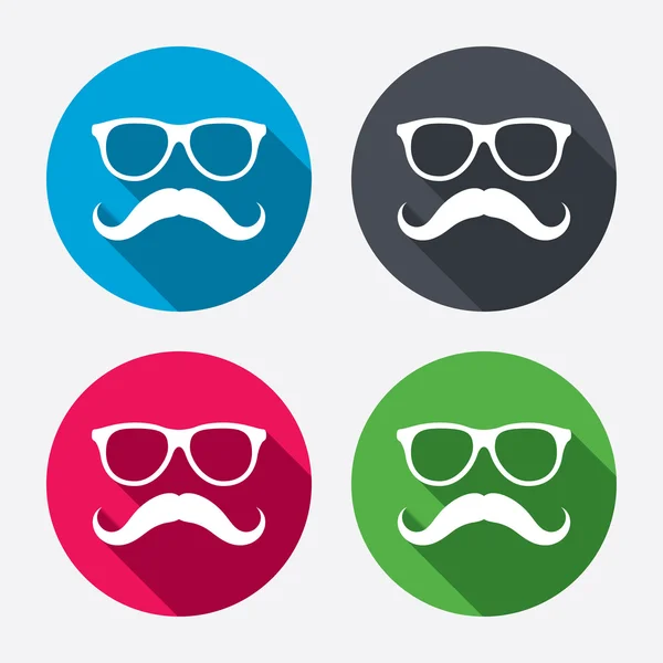 Signos de bigote y gafas — Archivo Imágenes Vectoriales