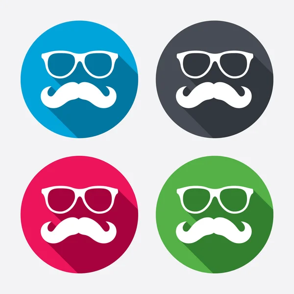 Mustasch och glasögon tecken — Stock vektor