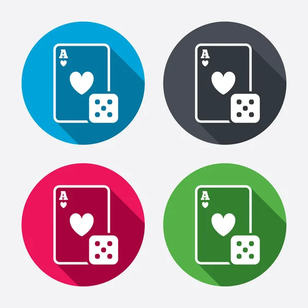 Iconos signo de Casino — Archivo Imágenes Vectoriales