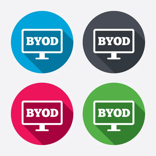 BYOD sign icons — Stock Vector