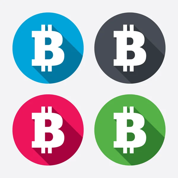 Symbole für Bitcoin-Zeichen — Stockvektor