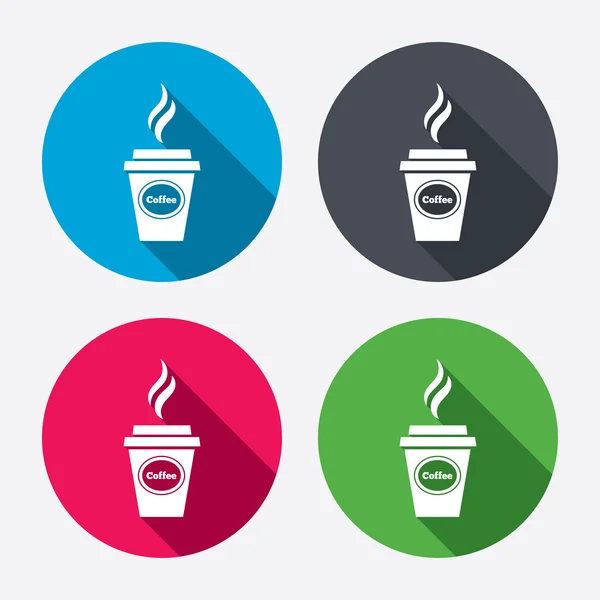 Iconos de muestra de vidrio café — Vector de stock